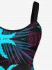 Hawaii Plus Size Ombre Coconut Tree Palm Leaf Print Tank Dress -  