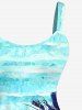 Plus Size Coconut Tree Sea Waves Ombre Print Hawaii Tank Dress -  
