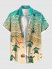 Vacation Style Sea Creatures Beach Starfish Turtle Shell Print Plus Size Hawaii Beach Outfit for Couples -  