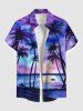 Full Moon Coconut Tree Ombre Print Plus Size Matching Hawaii Beach Outfit For Couples -  
