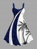 Coconut Tree Tropical Leaf Print Plus Size Matching Hawaii Beach Outfit For Couples -  