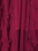 Plus Size Lace and Chiffon Ruffled Crisscross Maxi Sleeveless Wedding Dress -  