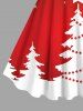 Robe Débardeur 3D Etoile Sapin de Noël et Lumière en Blocs de Couleurs de Grande Taille à Paillettes - Rouge L