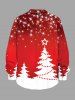 Chemisier Brillant en Blocs de Couleurs 3D Etoile Sapin de Noël Imprimé avec Poche de Grande Taille à Paillettes - Rouge 8XL