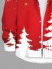 Chemisier Brillant en Blocs de Couleurs 3D Etoile Sapin de Noël Imprimé avec Poche de Grande Taille à Paillettes - Rouge 8XL