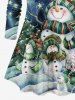 Plus Size Christmas Tree Snowman Rabbit Bird Star Print T-shirt -  
