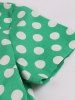 Plus Size Polka Dot Print Zipper Surplice Bowknot Belt Vintage Dress -  