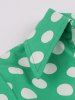 Plus Size Polka Dot Print Zipper Surplice Bowknot Belt Vintage Dress -  
