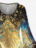 Robe Ligne A Cerf de Noël et Branche Imprimés de Grande Taille à Paillettes - Multi-A 6X