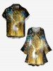 Robe Ligne A Cerf de Noël et Branche Imprimés de Grande Taille à Paillettes - Multi-A 6X