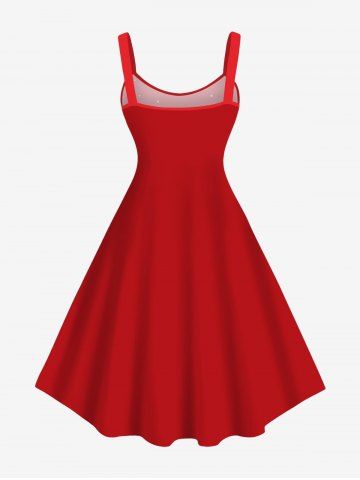 Christmas Ball Tree Snowflake Bowknot Print Plus Size Matching Outfit For Couples