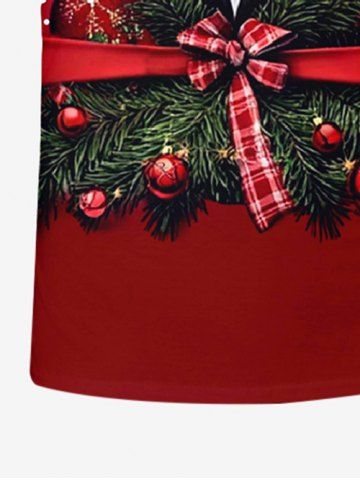 Christmas Ball Tree Snowflake Bowknot Print Plus Size Matching Outfit For Couples