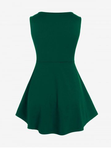 Lace Up Grommets Full Zipper Gothic Tank Top