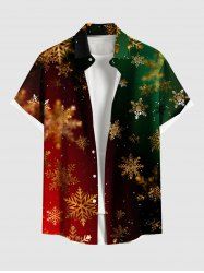 Chemise Boutonnée Imprimé Élément de Noël Grande Taille avec Poche - Noir 2XL