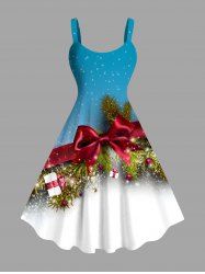 Robe Boîte Cadeau de Noël Arbre et Boule en Blocs de Couleurs Grande Taille avec Nœud Papillon - Multi-A 6X