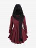 Lace Trim Sweetheart Neck Sweater With Fuzzy Ball Hooded Cape and Snowflake Print Leggings Plus Size Outfit -  