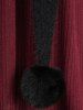 Lace Trim Sweetheart Neck Sweater With Fuzzy Ball Hooded Cape and Snowflake Print Leggings Plus Size Outfit -  