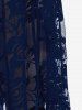 Pantalon Evasé Panneau en Dentelle de Grande Taille à Lacets - Bleu profond 1X | US 14-16