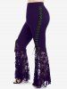 Pantalon Evasé Panneau en Dentelle de Grande Taille à Lacets - Concorde 1X | US 14-16