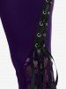 Pantalon Evasé Panneau en Dentelle de Grande Taille à Lacets - Concorde 1X | US 14-16