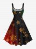 Robe Débardeur Ligne A Ombrée Teinté de Noël de Grande Taille - Noir S
