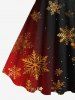 Robe Débardeur Ligne A Ombrée Teinté de Noël de Grande Taille - Noir S