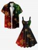Robe Débardeur Ligne A Ombrée Teinté de Noël de Grande Taille - Noir S