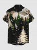 Chemise Imprimé Élément de Noël avec Poche Grande Taille pour Homme - Noir XL