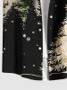 Chemise Imprimé Élément de Noël avec Poche Grande Taille pour Homme - Noir XL