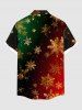 Chemise Boutonnée Imprimé Élément de Noël Grande Taille avec Poche - Noir 2XL