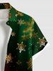 Chemise Boutonnée Imprimé Élément de Noël Grande Taille avec Poche - Noir 2XL
