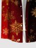 Chemise Boutonnée Imprimé Élément de Noël Grande Taille avec Poche - Noir 3XL