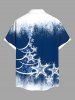 Chemise Imprimé Élément de Noël Grande Taille avec Poches - Bleu profond S