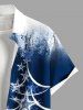 Chemise Imprimé Élément de Noël Grande Taille avec Poches - Bleu profond S