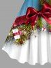 Robe Boîte Cadeau de Noël Arbre et Boule en Blocs de Couleurs Grande Taille avec Nœud Papillon - Multi-A 6X
