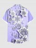Plus Size Christmas Snowflake Print Buttons Pocket Shirt For Men -  