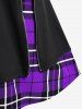 Plus Size Plaid Zipper Mini A Line Skirt -  