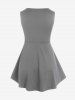 Lace Up Grommets Full Zipper Gothic Tank Top -  