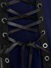 Lace Up Grommets Full Zipper Gothic Tank Top -  