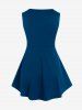 Lace Up Grommets Full Zipper Gothic Tank Top -  