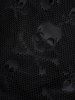 Plus Size Lace-up Cross High Low Skulls Mesh Rivet Lace Trim Asymmetrical Gothic Tank Dress -  