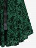 Robe Débardeur Gothique Panneau en Dentelle à Lacets Grande Taille en Cuir PU - Vert profond 4X | US 26-28