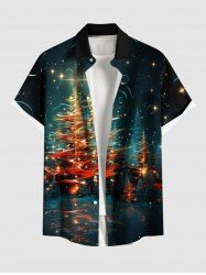 Chemise 3D Etoile Sapin de Noël Imprimés Grande Taille avec Poche à Paillettes - Multi-A 3XL