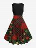 Christmas Ball Snowflake Floral Leaf Plaid Glitter Stars Print Plus Size Matching Outfit For Couples -  