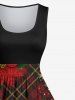 Christmas Ball Snowflake Floral Leaf Plaid Glitter Stars Print Plus Size Matching Outfit For Couples -  