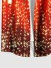 Chemise 3D Etoile Lumière et Frange Imprimées de Grande Taille avec Boutons à Paillettes pour Homme - Rouge 4XL