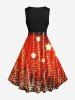 Plus Size Christmas Light Star Tassels Glitter 3D Print 1950s Vintage Dress -  