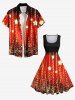 Plus Size Christmas Light Star Tassels Glitter 3D Print 1950s Vintage Dress -  