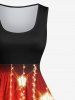 Plus Size Christmas Light Star Tassels Glitter 3D Print 1950s Vintage Dress -  