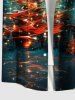 Chemise 3D Etoile Sapin de Noël Imprimés Grande Taille avec Poche à Paillettes - Multi-A M